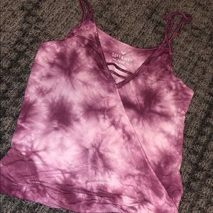 Maroon and White Tank top